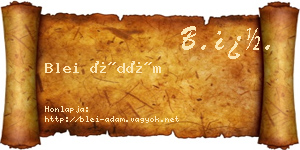 Blei Ádám névjegykártya